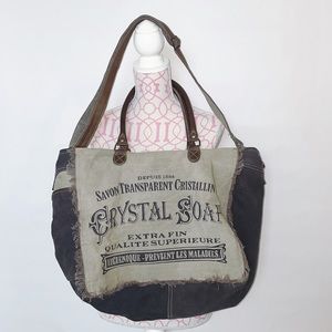 Large Myra Weekender Leather & Canvas Bag